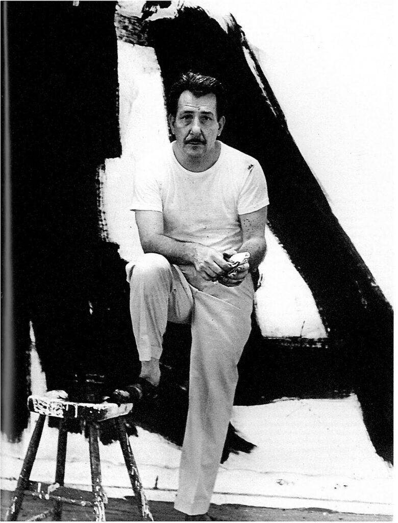 Franz Kline in his studio